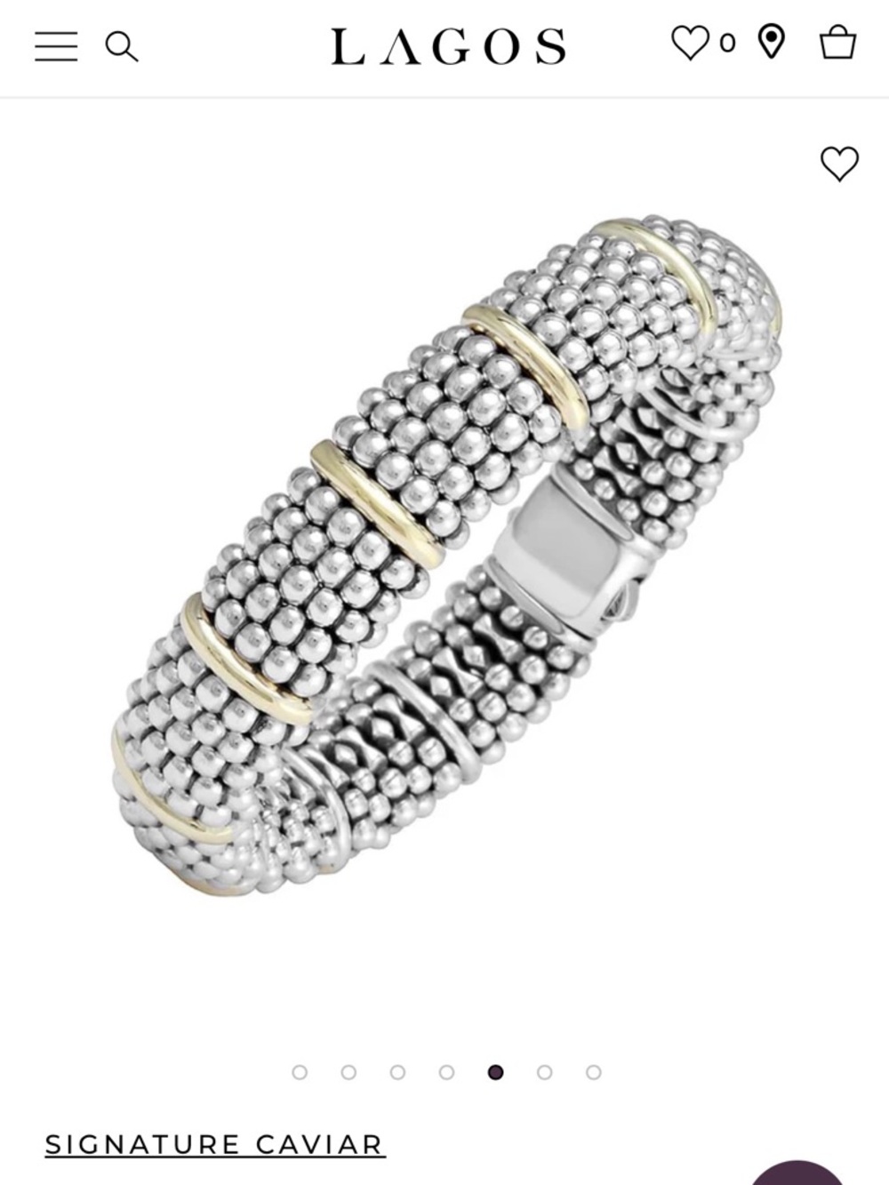 Gold Station Caviar Bracelet | 15mm | 18k & Sterling Silver - Picture 12 of 12